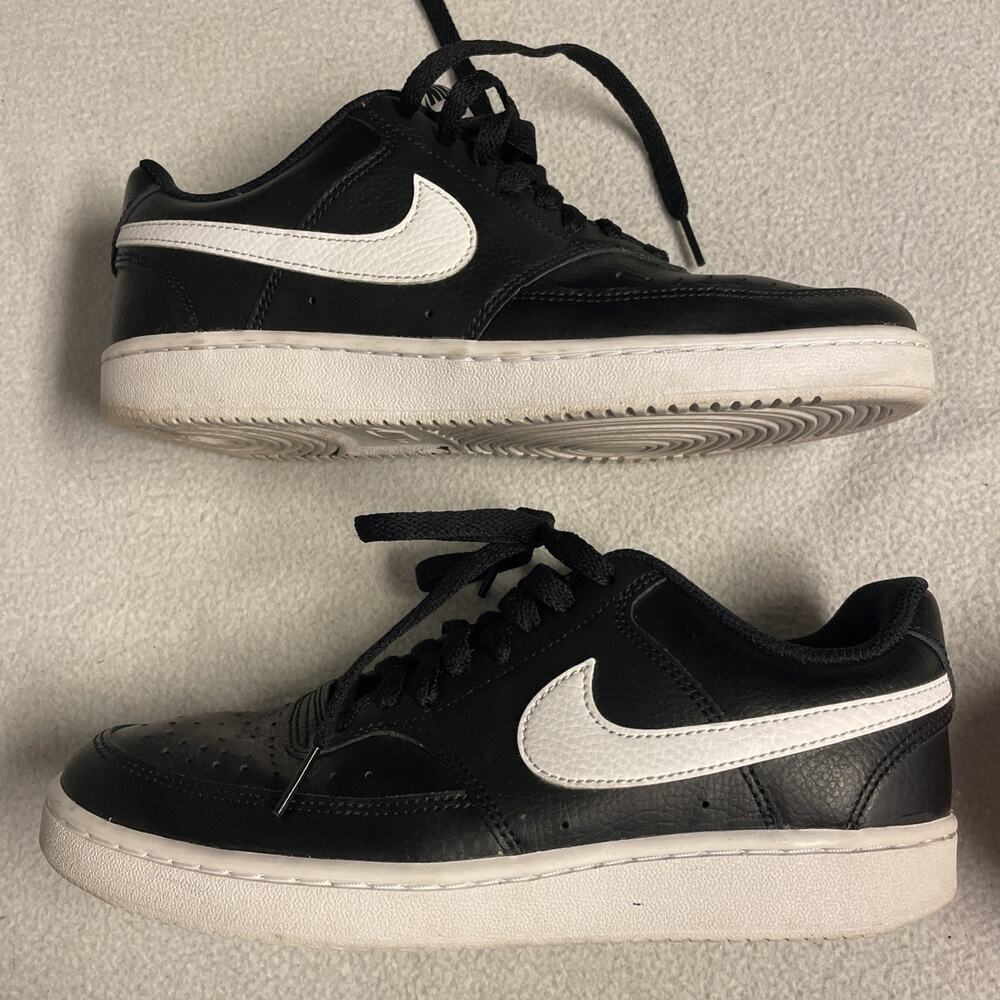 Nike Court Vision Low Black White Womens Size 7.5 Athletic Sneakers CD5434-001